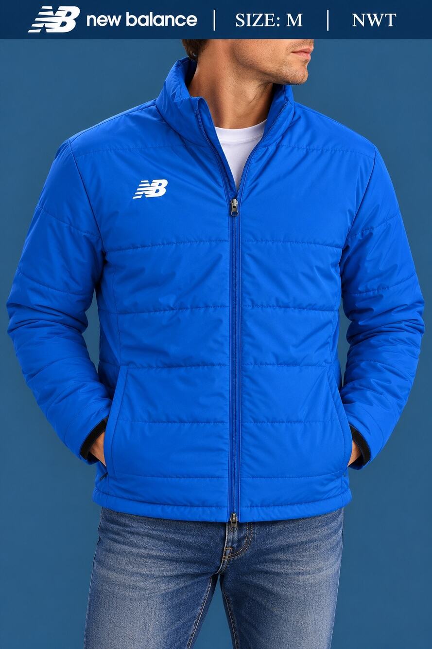 New Balance Men’s Medium Blue Filled Jacket Puffer Insulated NWT